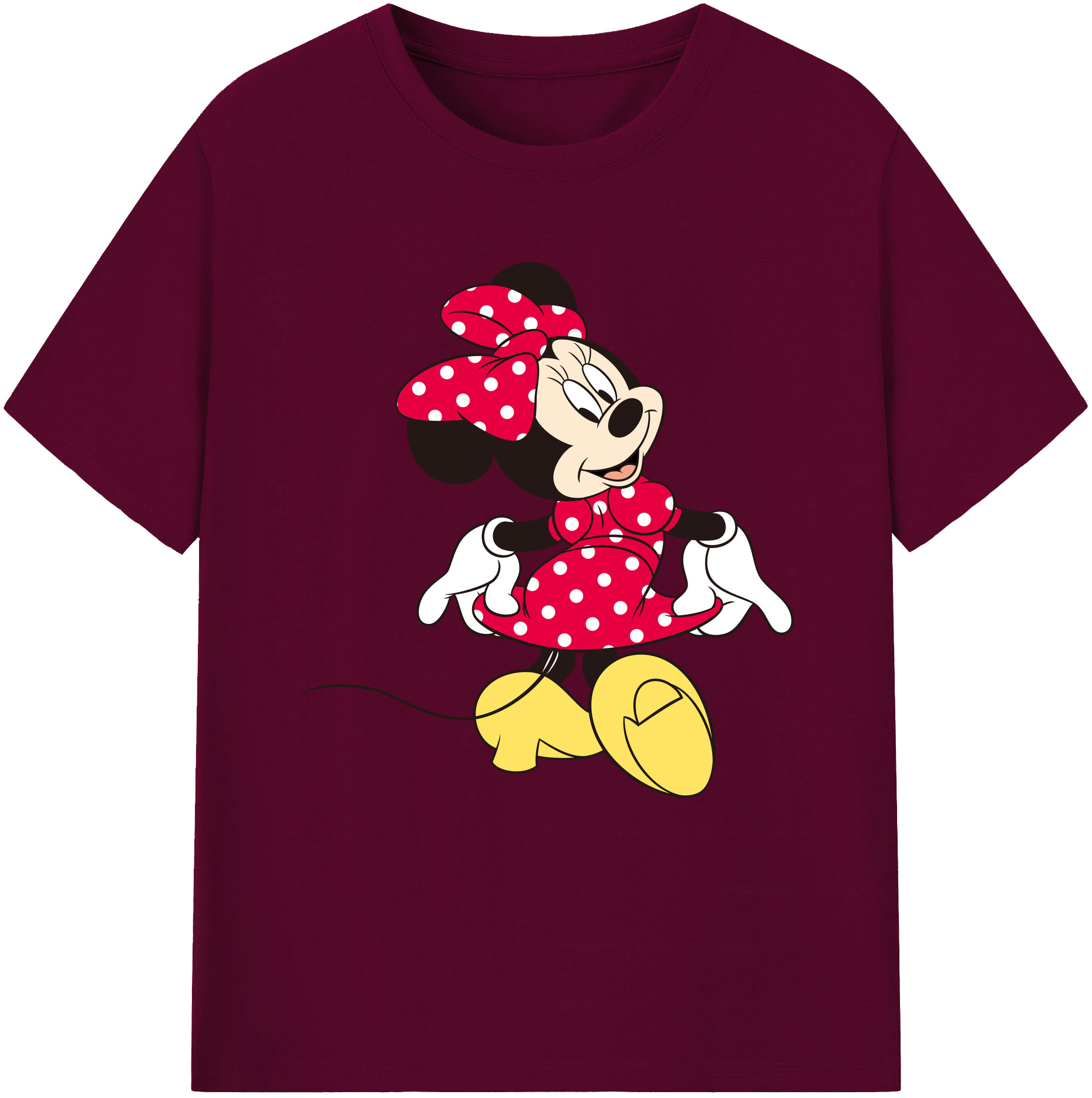 （画像用） ミッキーマウス Mickey Mouse レディースカジュアルプリントTシャツ（綿100％）